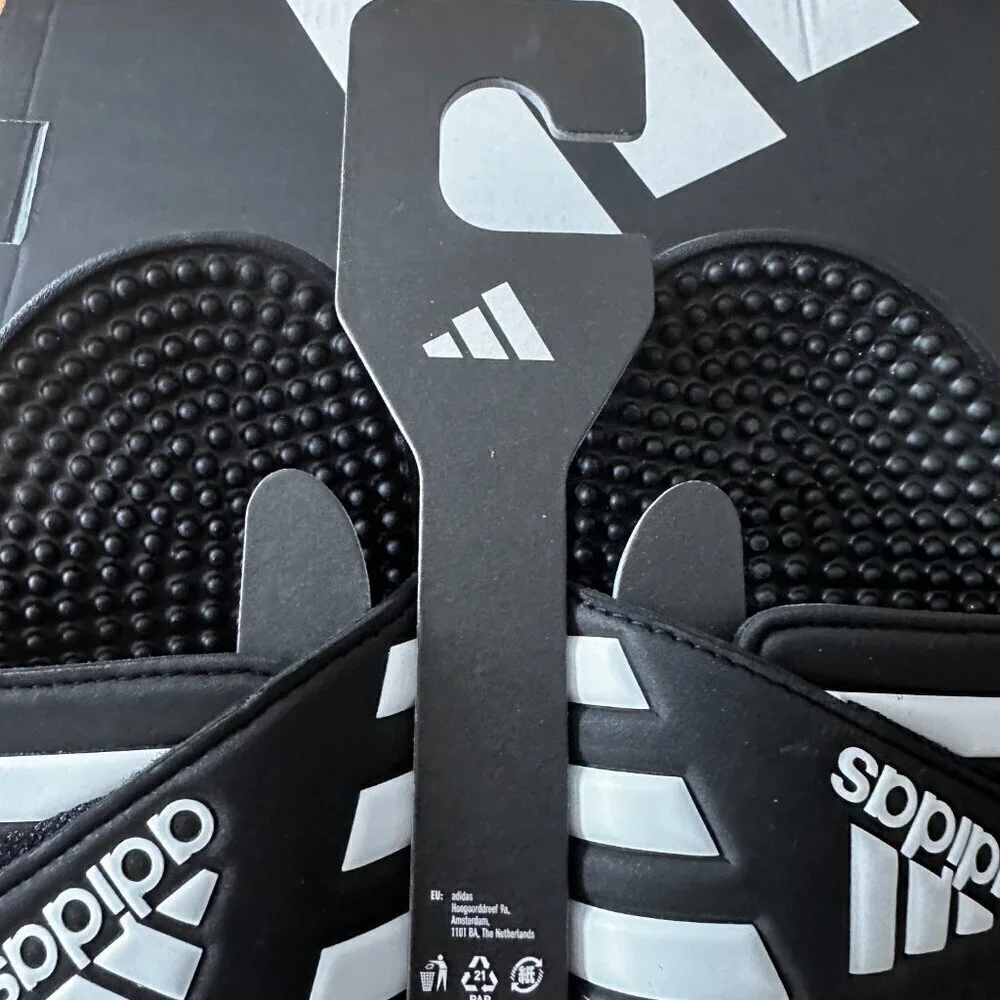 ADDIDAS ADISSAGE MEN'S SLIDES - CORE BLACK / CLOUD WHITE, US MEN 11/12